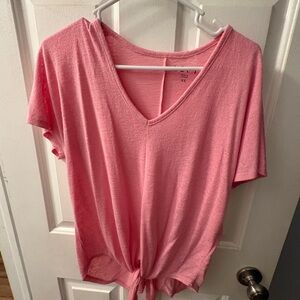 LOFT Pink Short Sleeve V-Neck Top
